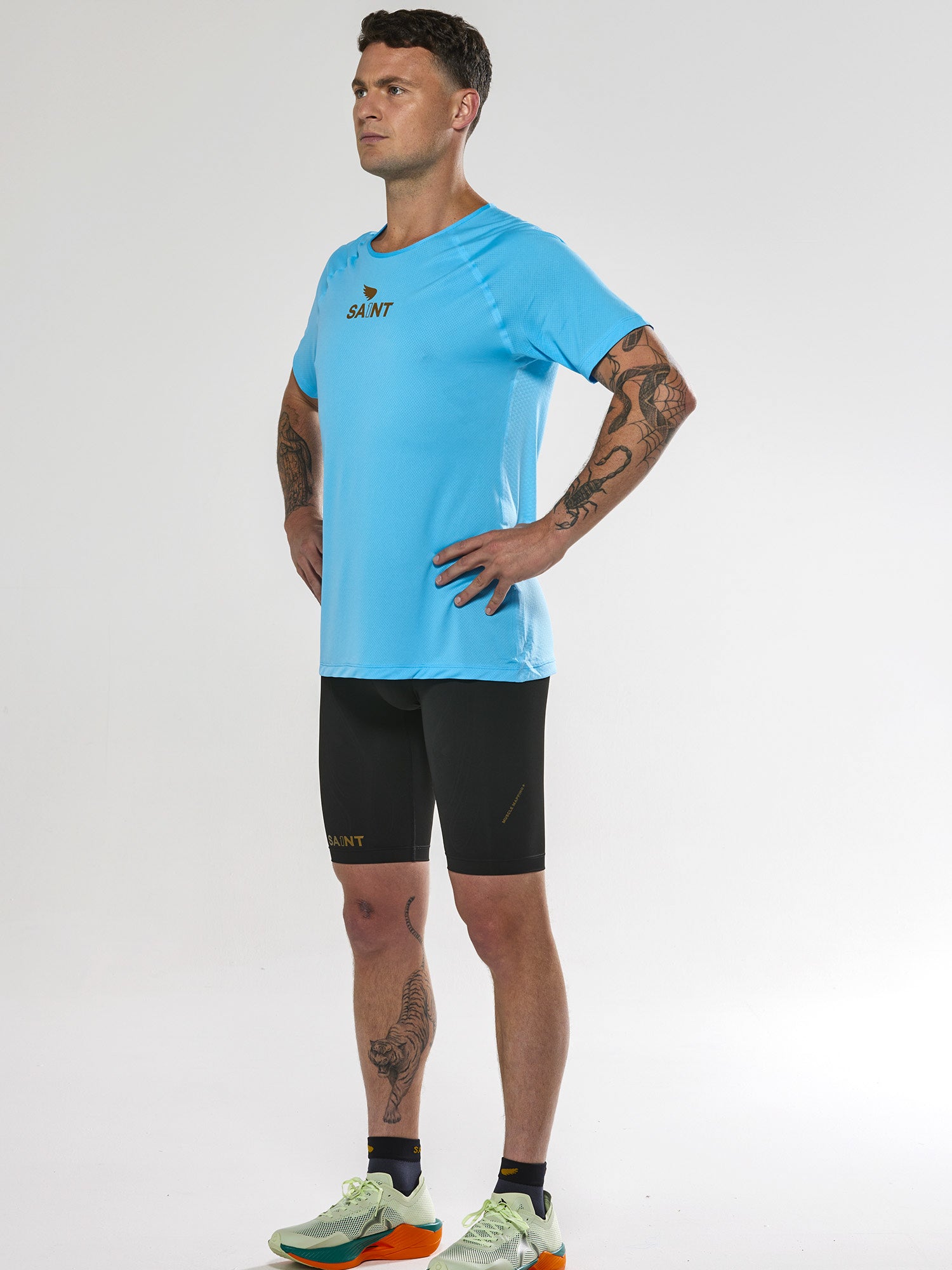 Men's P1 Elite Run Top - Light Blue