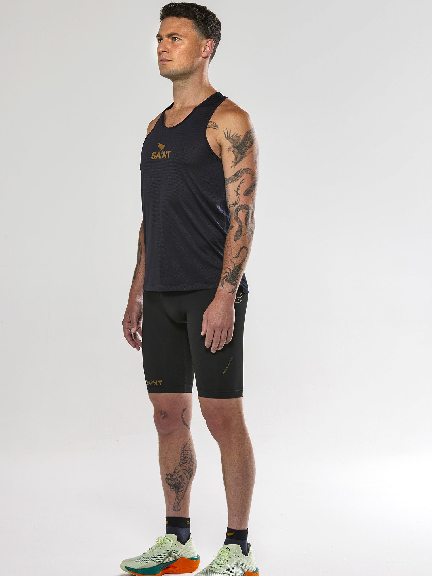 Men's P1 Elite Run Singlet - Black