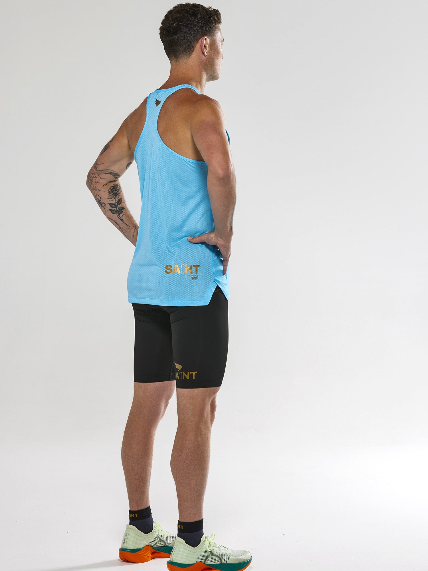 Men's P1 Elite Run Singlet - Light Blue