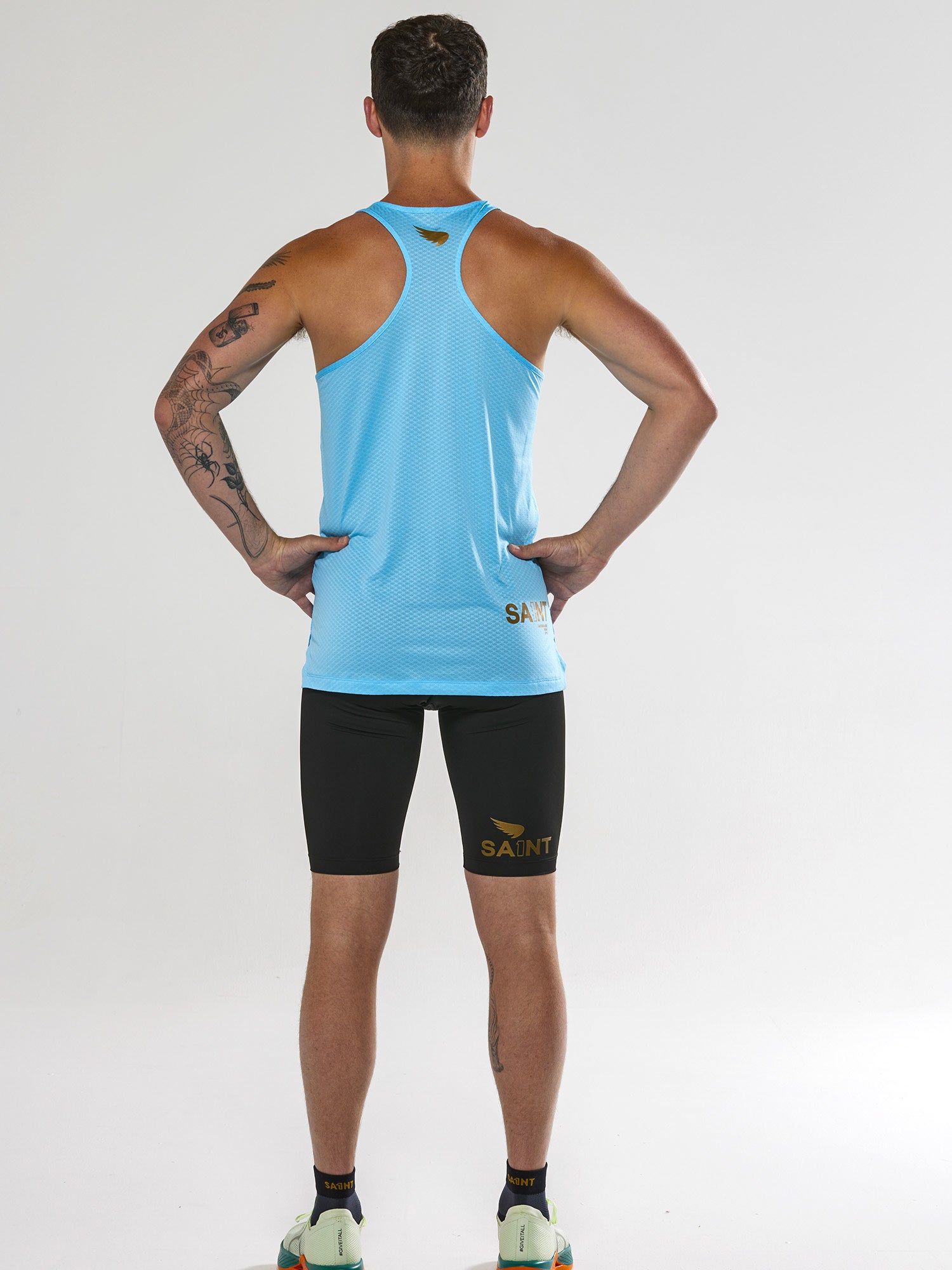 Men's P1 Elite Run Singlet - Light Blue