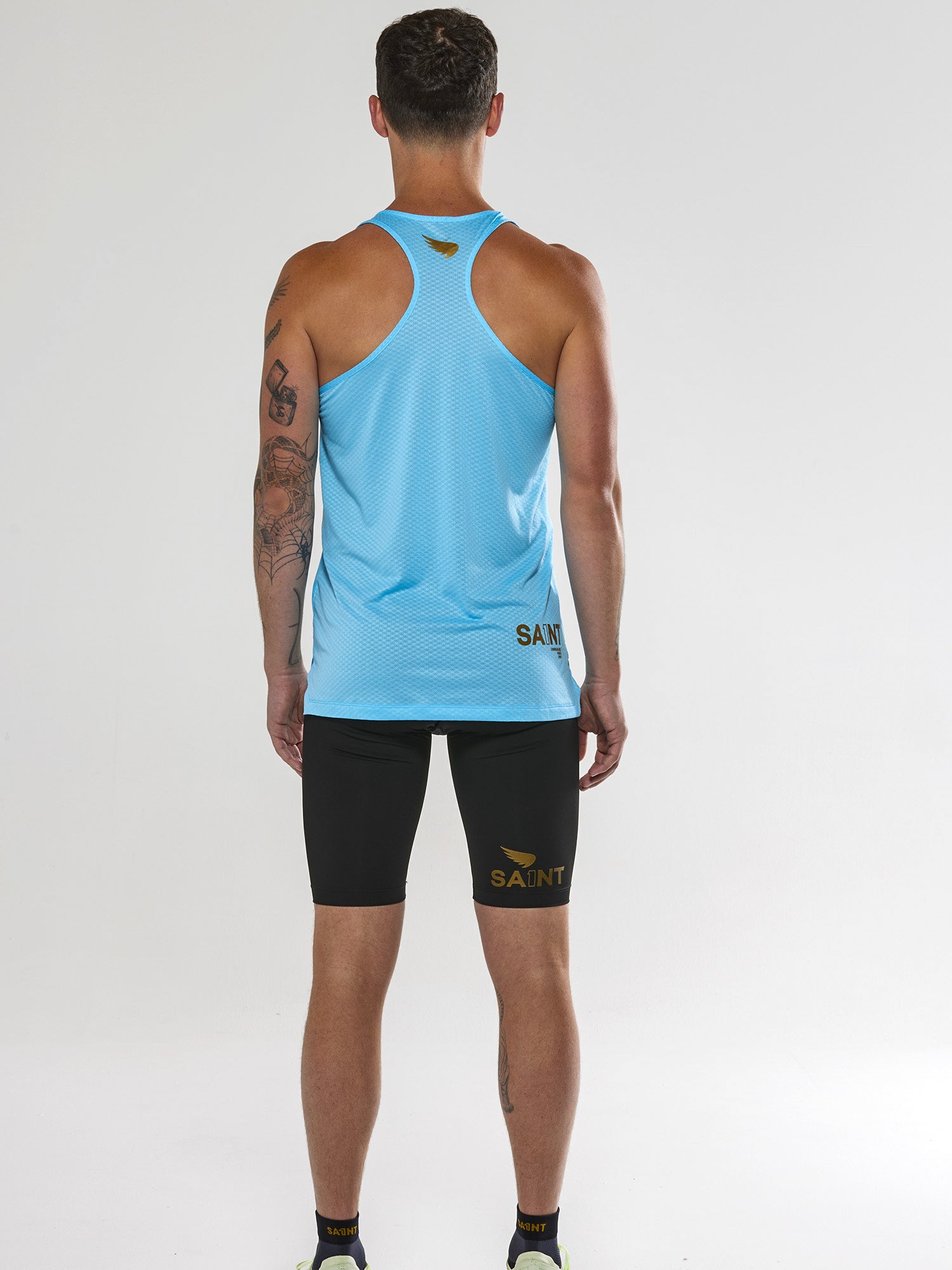 Men's P1 Elite Run Singlet - Light Blue