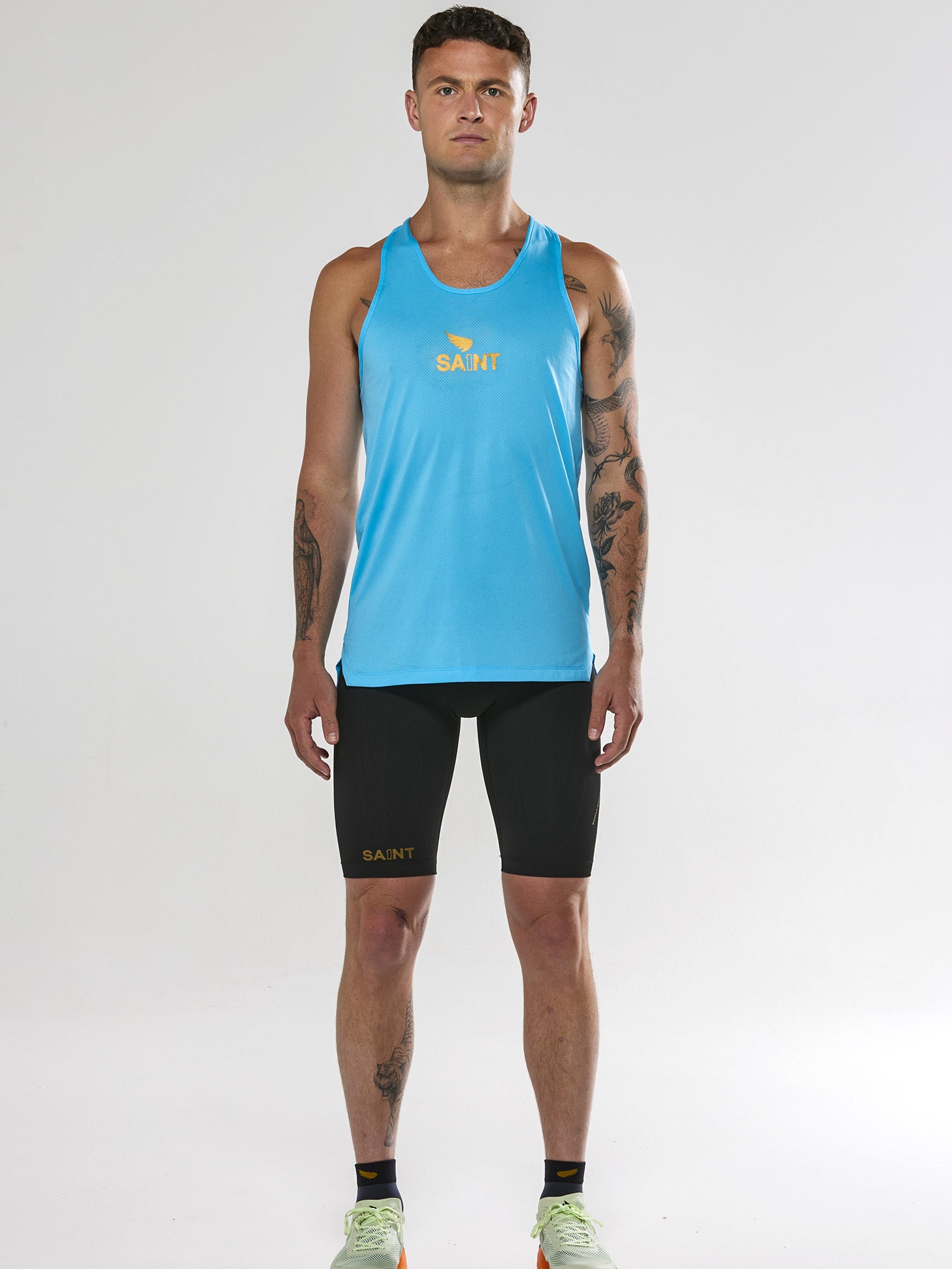Men's P1 Elite Run Singlet - Light Blue