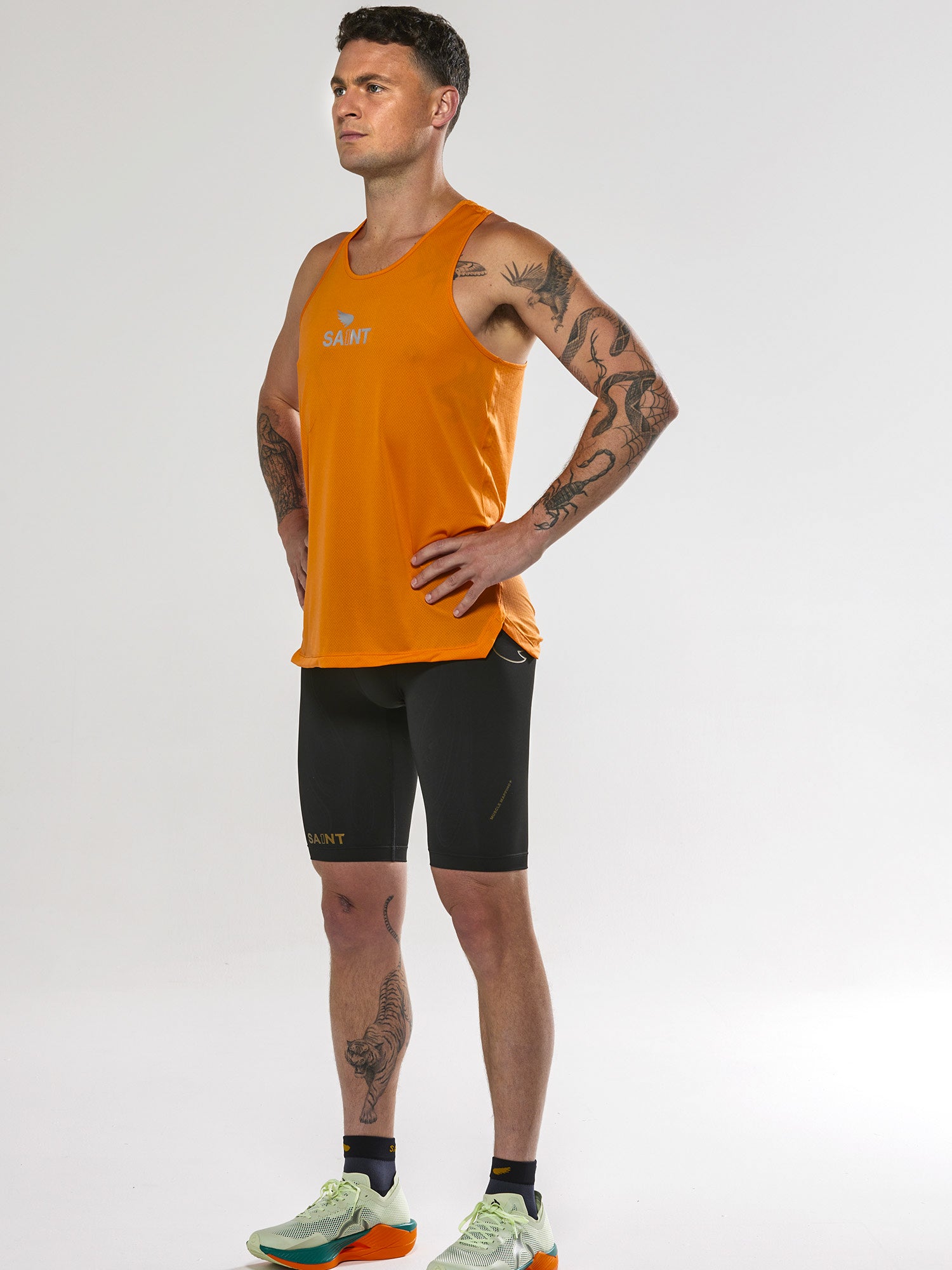 Men's P1 Elite Run Singlet - Orange