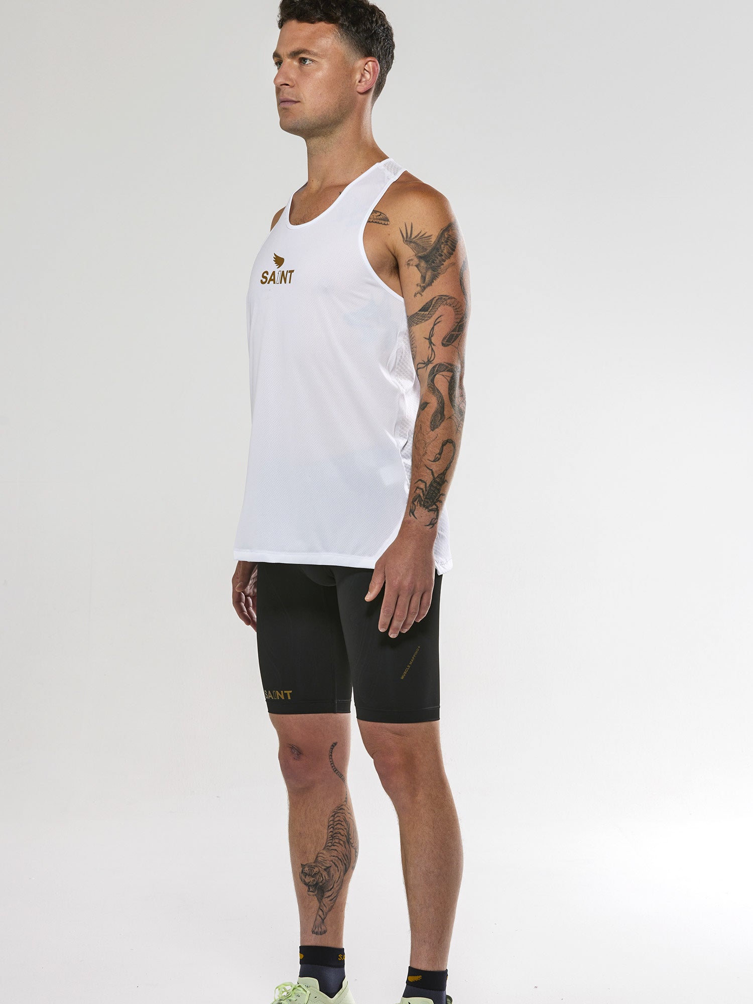 Men's P1 Elite Run Singlet - White