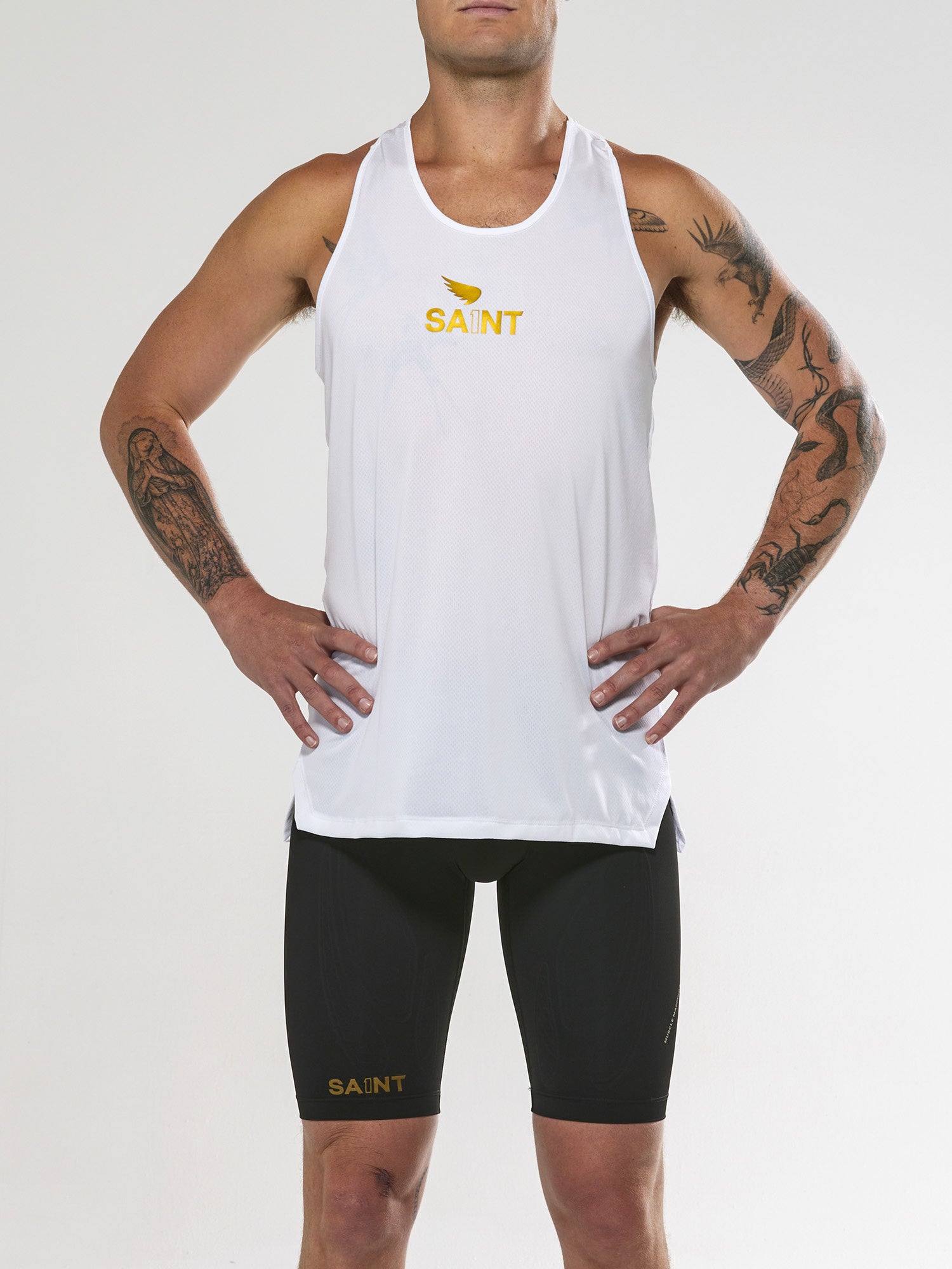 Men's P1 Elite Run Singlet - White