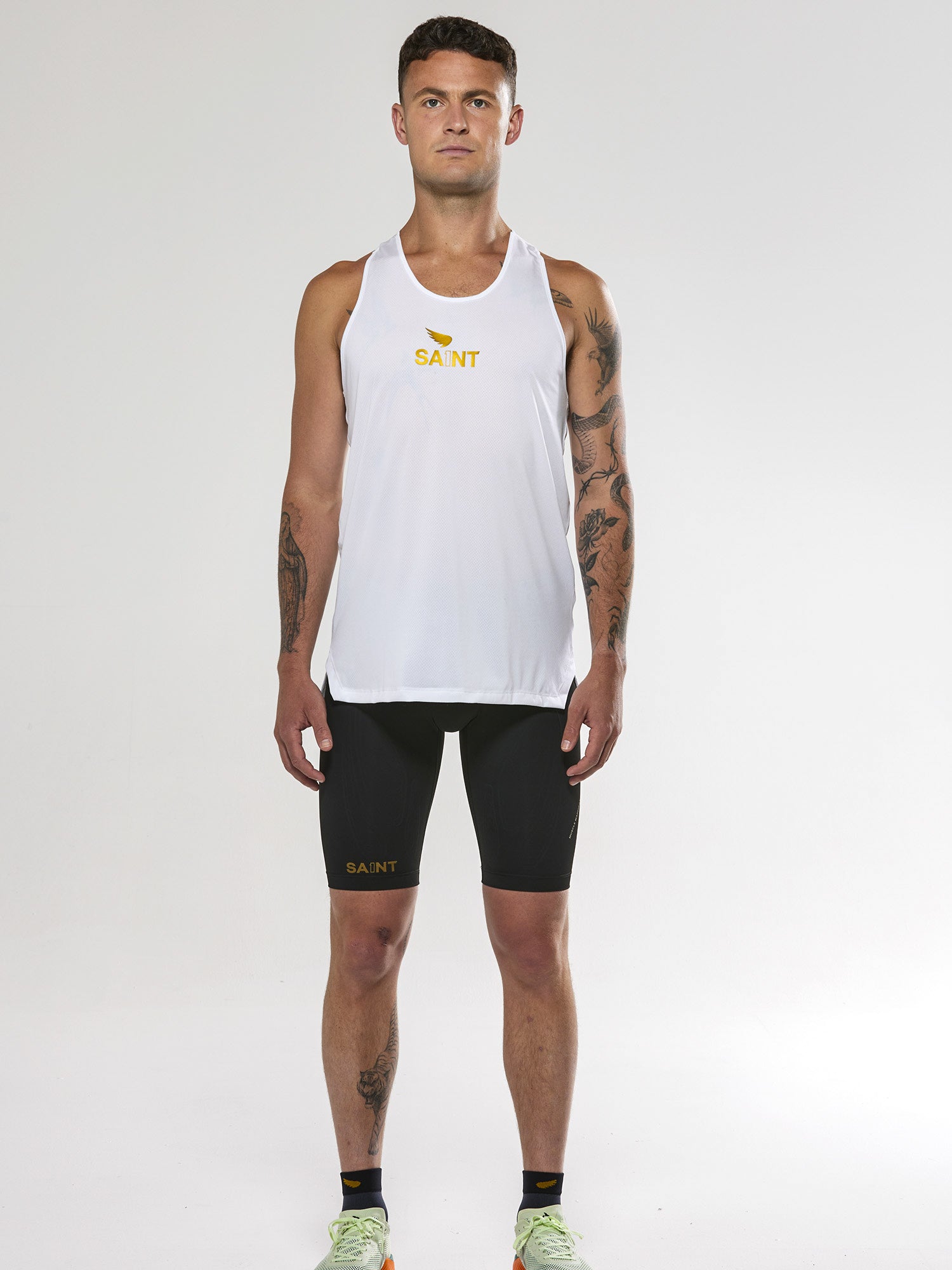 Men's P1 Elite Run Singlet - White