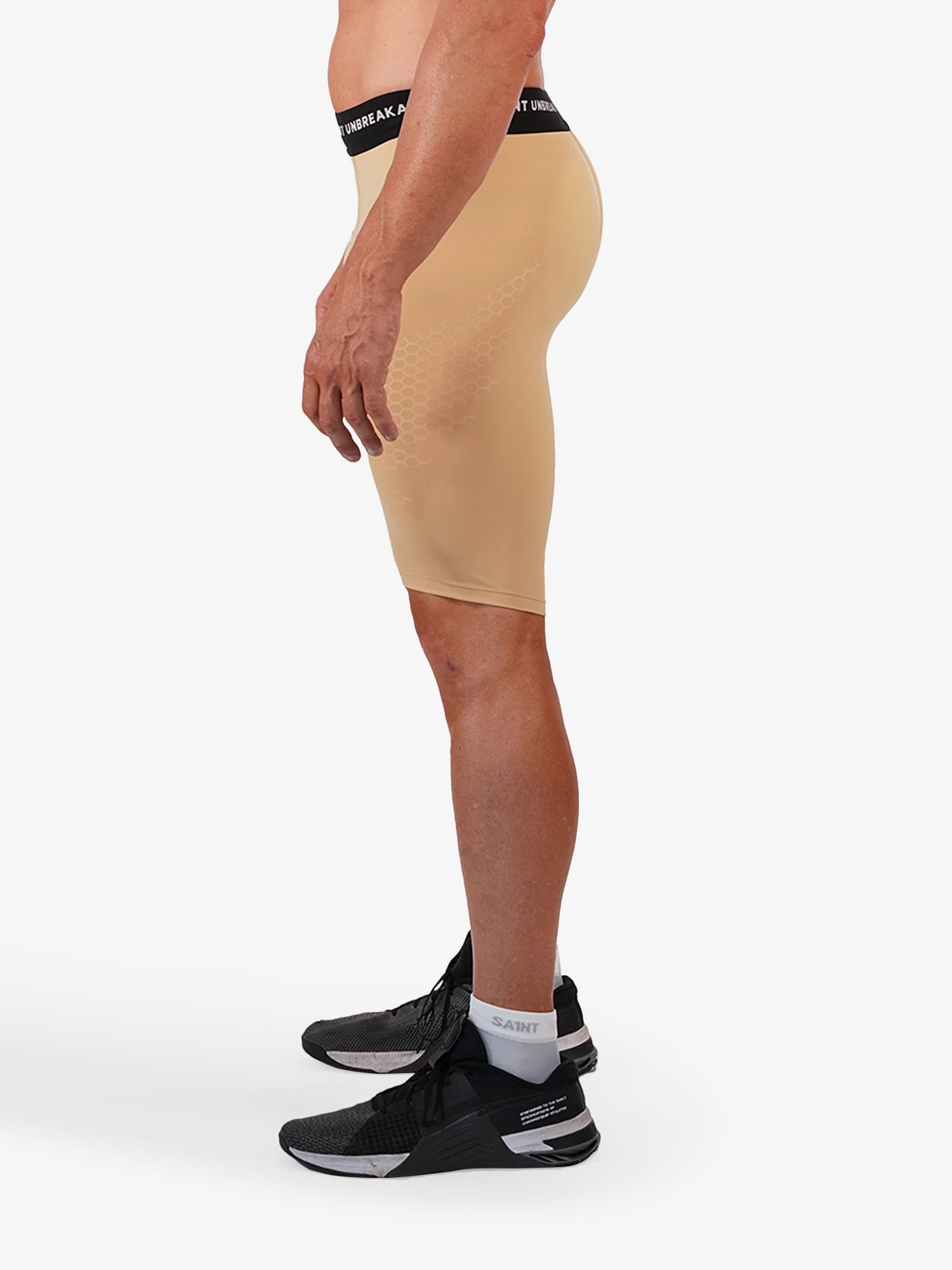 Mens Performance Compression Shorts - Beige