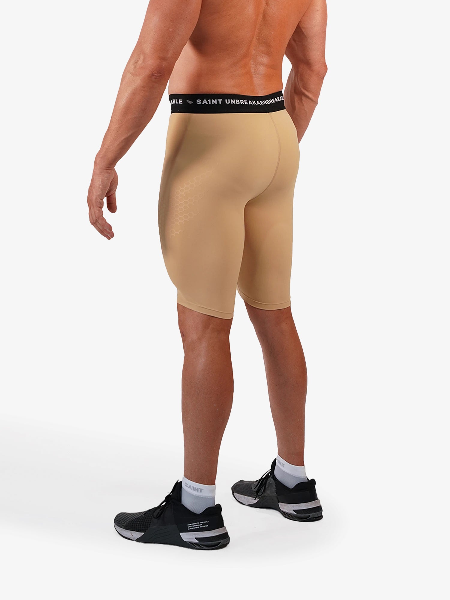 Mens Performance Compression Shorts - Beige