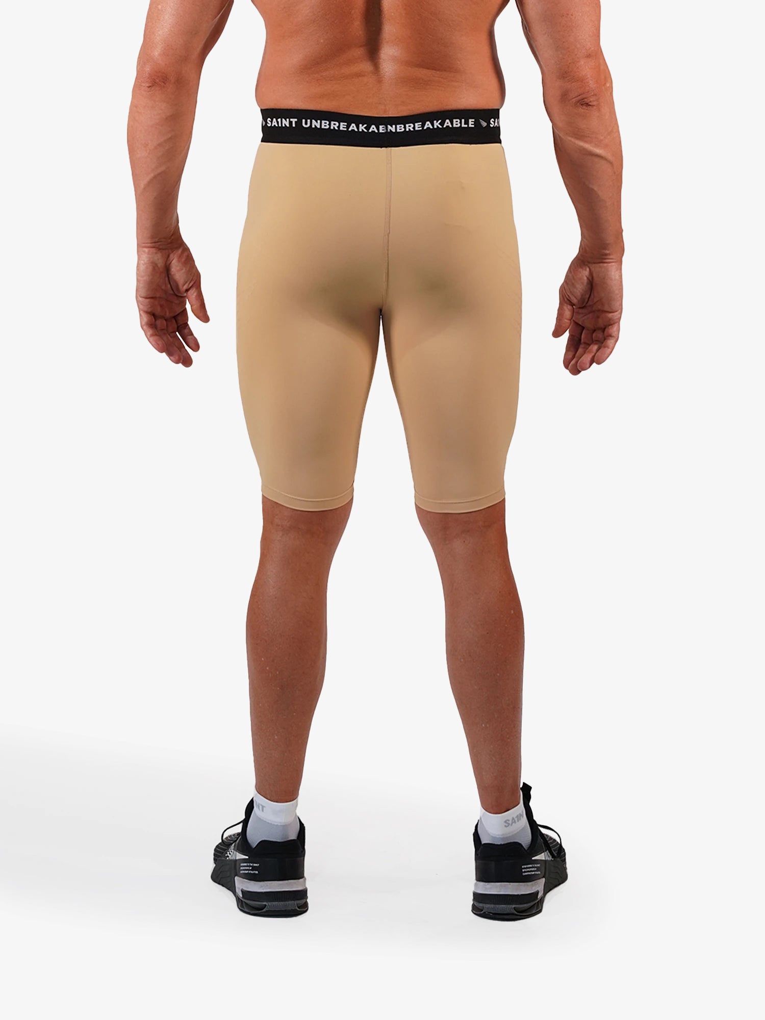 Mens Performance Compression Shorts - Beige