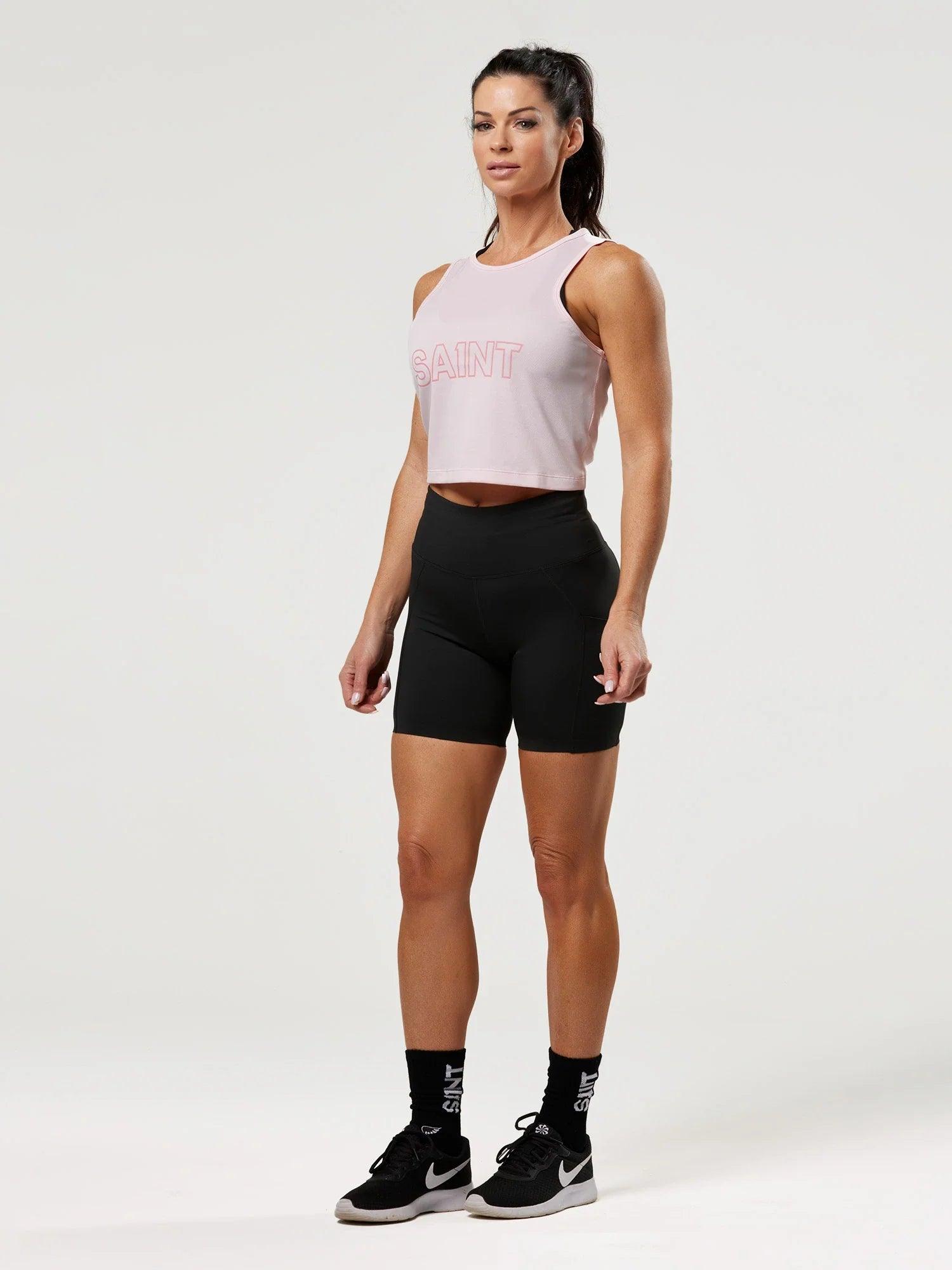 Women's Cropped Training Tank - Pink | SA1NT LAYERS