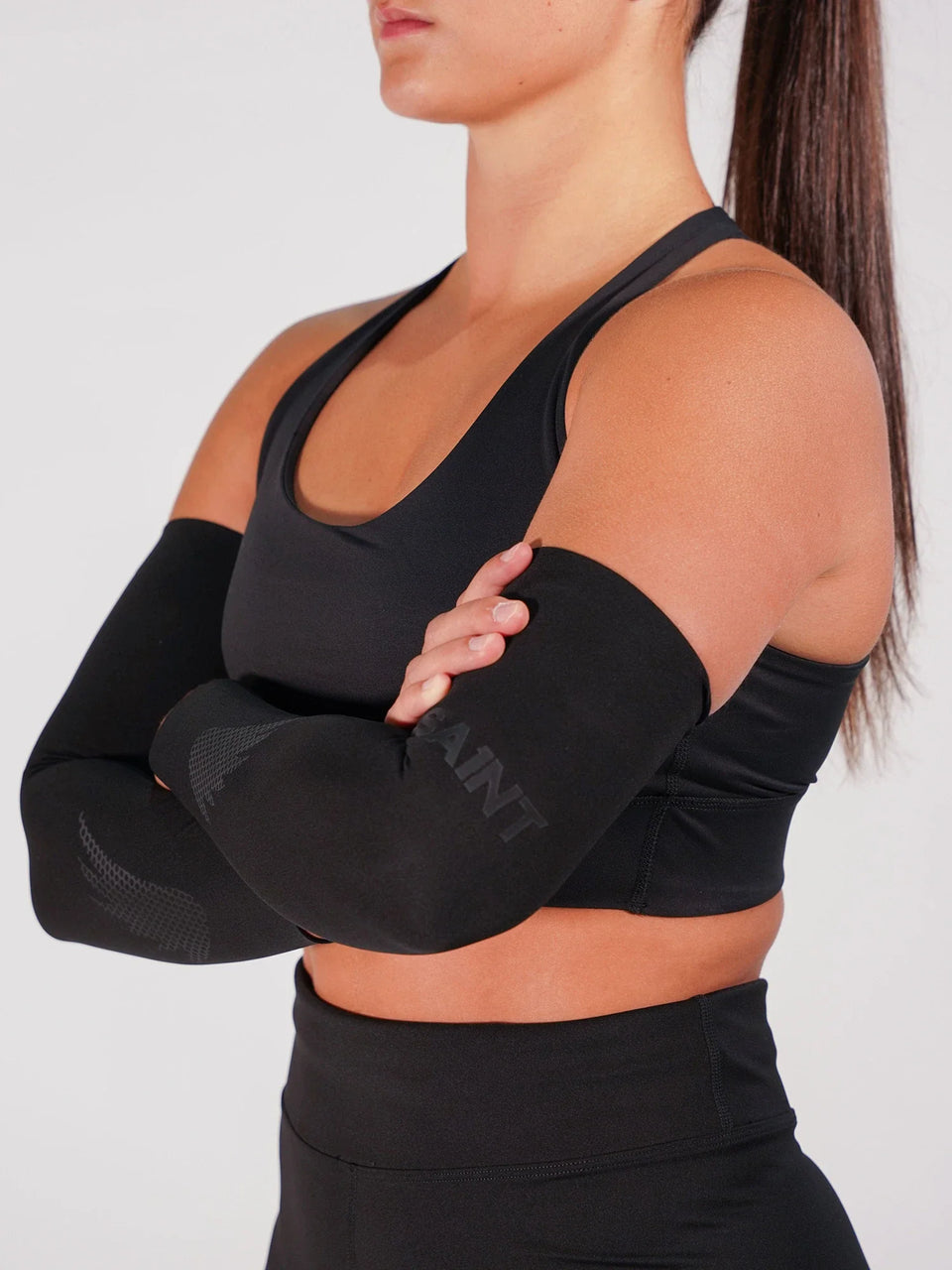 Woman wearing compression sportswear