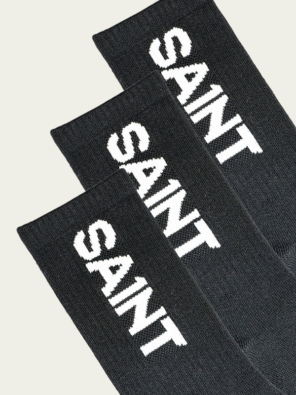 SA1NT Bamboo Crew Socks, 3 Pack - Black