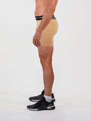 Mens Compression Game-Day 1/2 Shorts - Beige