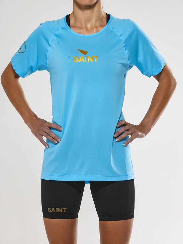 Women's P1 Elite Run Top - Light Blue