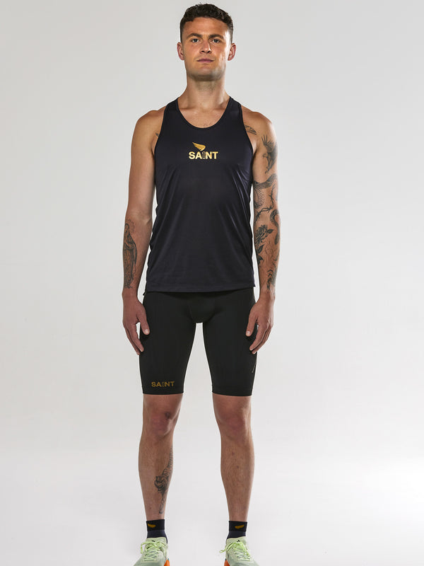 Men's P1 Elite Run Singlet - Black