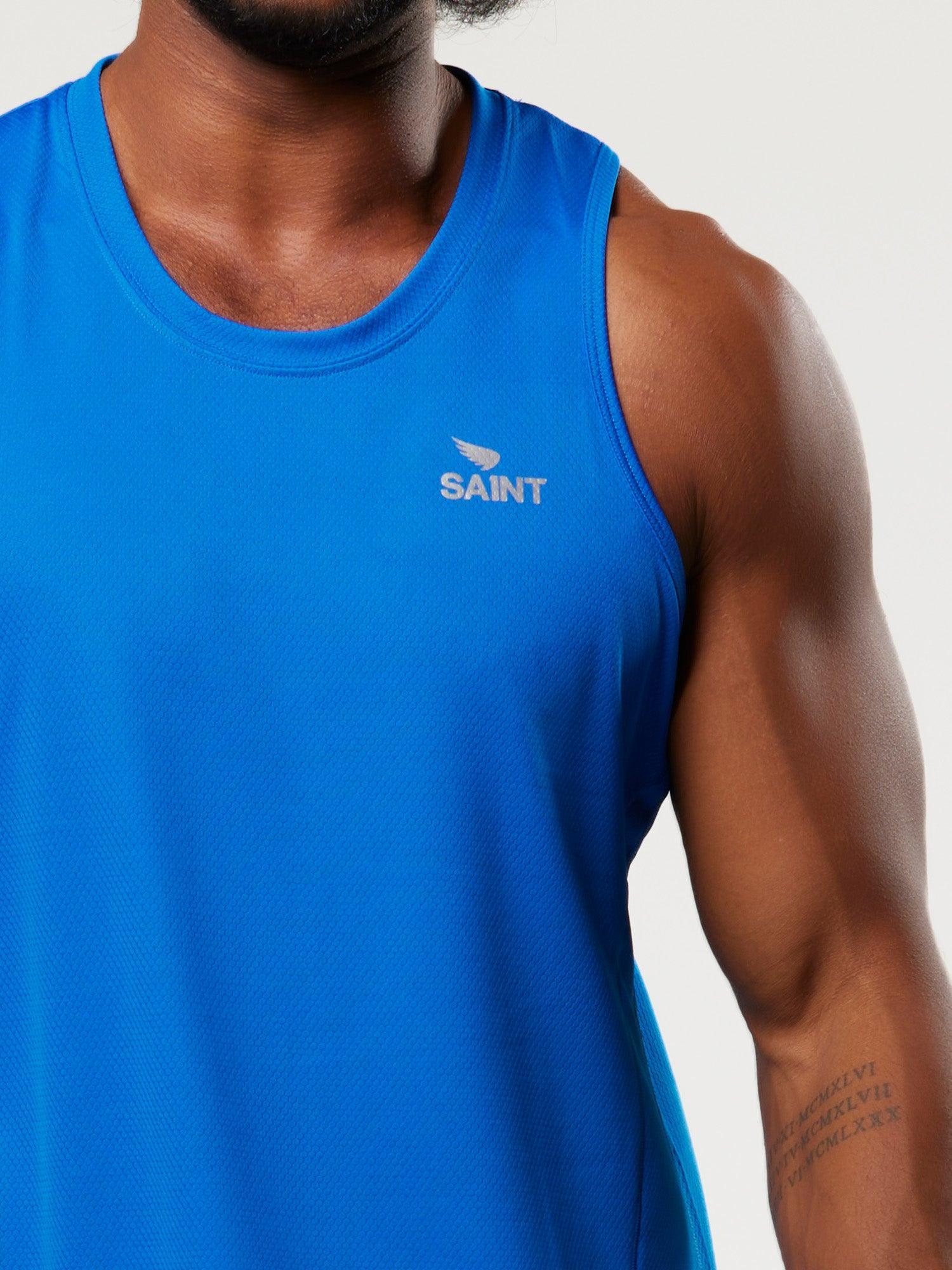 SA1NT Layers - Men's Run Singlet - Blue