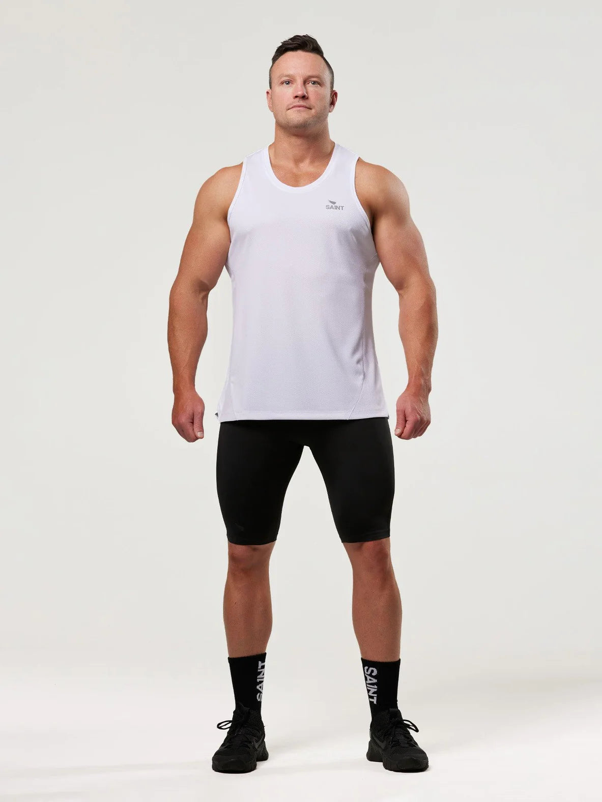 NRG - Men's Run Singlet & Compression Shorts Bundle + Free Socks