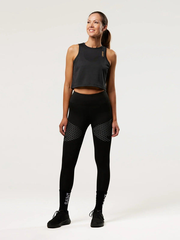 Women's Cropped Training Tank - Black