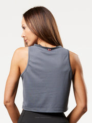 Women's Cropped Training Tank - Charcoal | SA1NT LAYERS