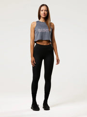 Women's Cropped Training Tank - Charcoal | SA1NT LAYERS